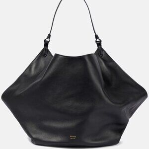 ** KHAITE ** Lotus Medium Soft Leather Tote Bag in Black